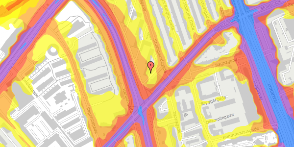 Trafikstøjkort på Studsgaardsgade 11, st. th, 2100 København Ø