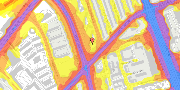 Trafikstøjkort på Studsgaardsgade 11, 3. th, 2100 København Ø