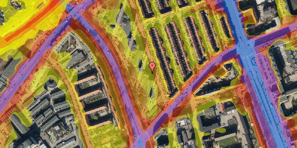 Trafikstøjkort på Studsgaardsgade 13, st. 7, 2100 København Ø