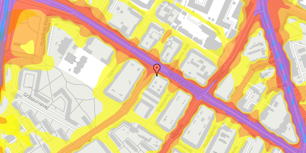 Trafikstøjkort på Stærevej 3, 1. th, 2400 København NV