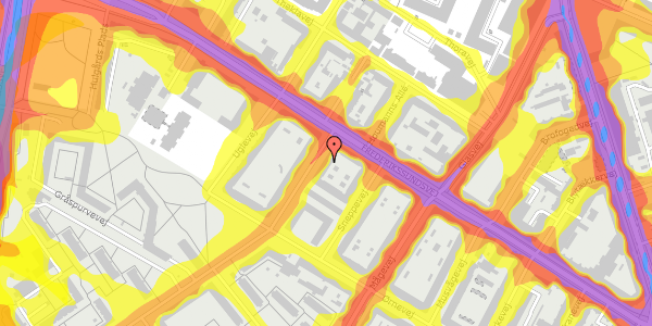 Trafikstøjkort på Stærevej 5, 3. tv, 2400 København NV