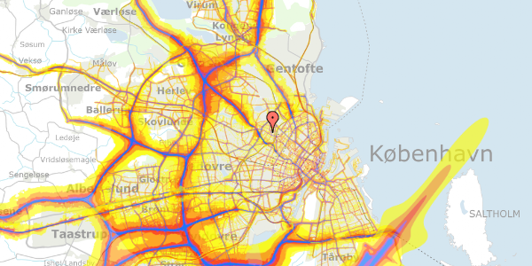 Trafikstøjkort på Stærevej 18, 4. th, 2400 København NV