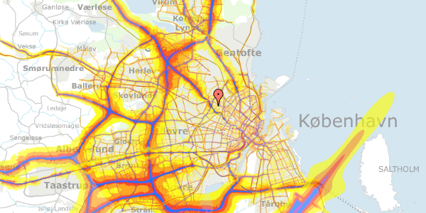 Trafikstøjkort på Stærevej 40, st. th, 2400 København NV