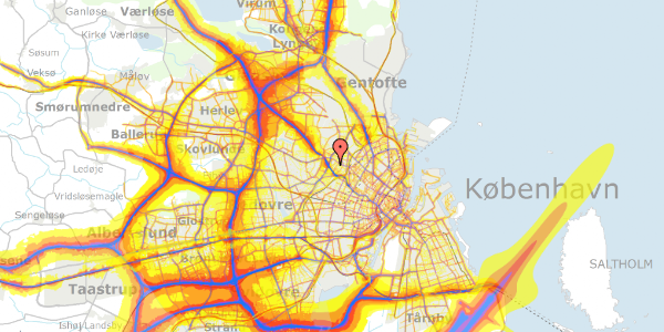 Trafikstøjkort på Stærevej 44, st. th, 2400 København NV