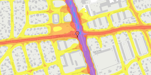 Trafikstøjkort på Sundbyvester Plads 1, st. tv, 2300 København S