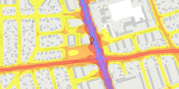 Trafikstøjkort på Sundbyvester Plads 2, 1. th, 2300 København S