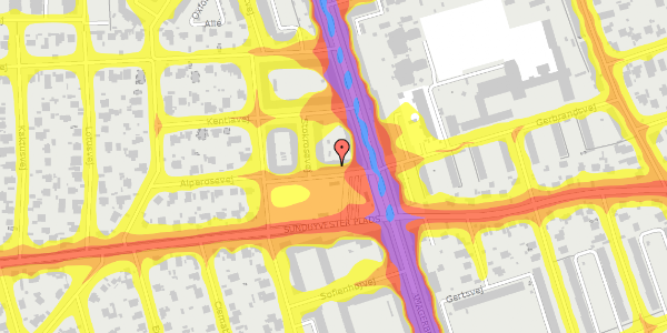 Trafikstøjkort på Sundbyvester Plads 4, st. , 2300 København S