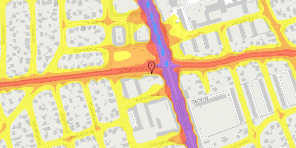 Trafikstøjkort på Sundbyvester Plads 5, st. th, 2300 København S