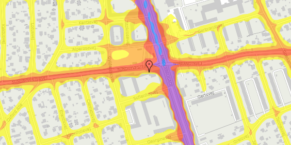 Trafikstøjkort på Sundbyvester Plads 5, st. tv, 2300 København S