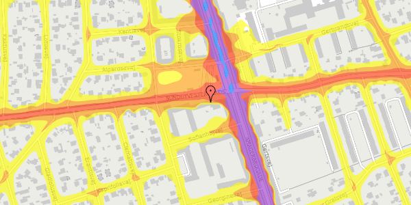 Trafikstøjkort på Sundbyvester Plads 5, 4. th, 2300 København S