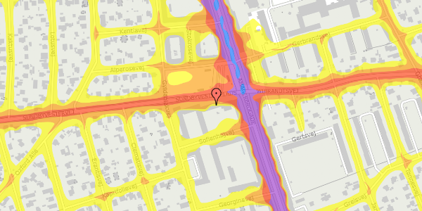 Trafikstøjkort på Sundbyvester Plads 7, 1. th, 2300 København S