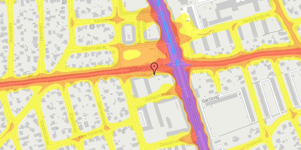 Trafikstøjkort på Sundbyvester Plads 9, st. th, 2300 København S