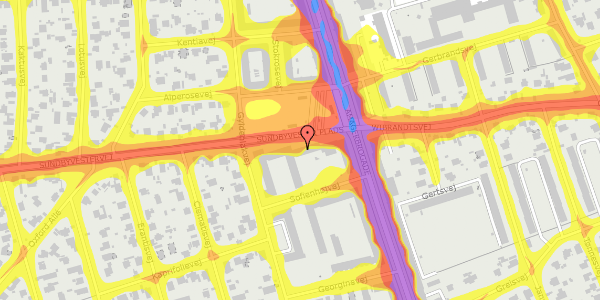 Trafikstøjkort på Sundbyvester Plads 9, 1. tv, 2300 København S