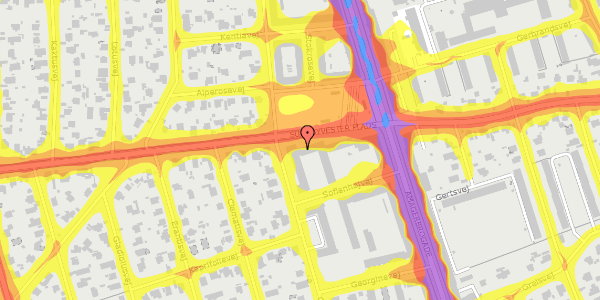 Trafikstøjkort på Sundbyvester Plads 15, 2. th, 2300 København S