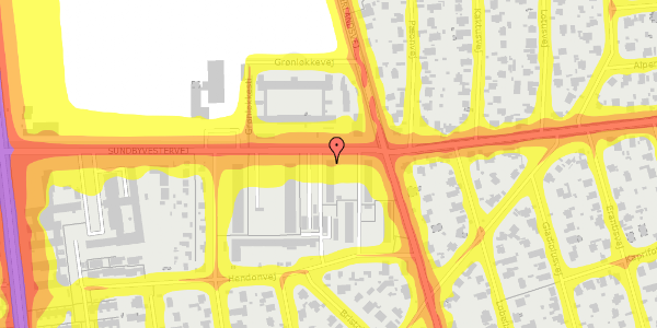 Trafikstøjkort på Sundbyvestervej 59, 1. tv, 2300 København S