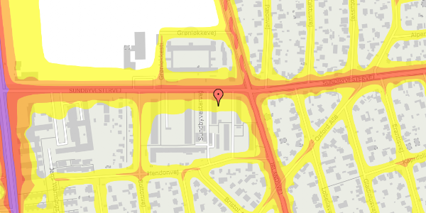 Trafikstøjkort på Sundbyvestervej 61, 2. th, 2300 København S