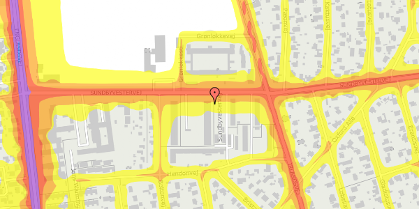 Trafikstøjkort på Sundbyvestervej 67, 1. tv, 2300 København S