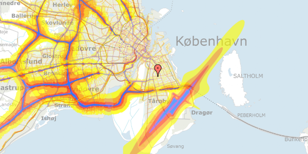 Trafikstøjkort på Sundbyvestervej 97A, 2. 209, 2300 København S