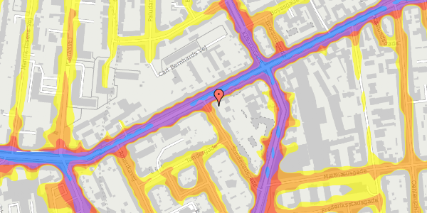 Trafikstøjkort på Sundevedsgade 1, 4. 5, 1751 København V