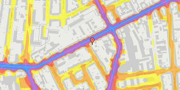 Trafikstøjkort på Sundevedsgade 1, 4. 6, 1751 København V