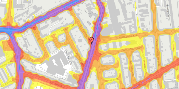 Trafikstøjkort på Sundevedsgade 38, 1. tv, 1751 København V