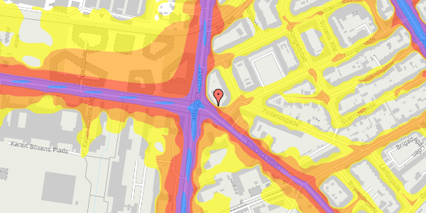 Trafikstøjkort på Sundholmsvej 3, st. tv, 2300 København S