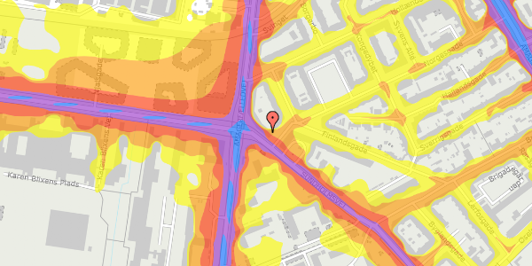 Trafikstøjkort på Sundholmsvej 5, st. th, 2300 København S