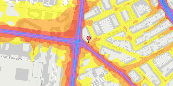 Trafikstøjkort på Sundholmsvej 5, 1. th, 2300 København S