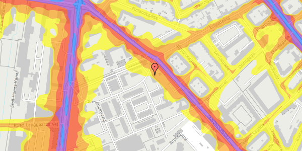 Trafikstøjkort på Sundholmsvej 8, 1. , 2300 København S