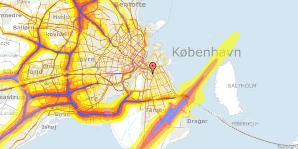 Trafikstøjkort på Sundholmsvej 10B, 1. 101, 2300 København S