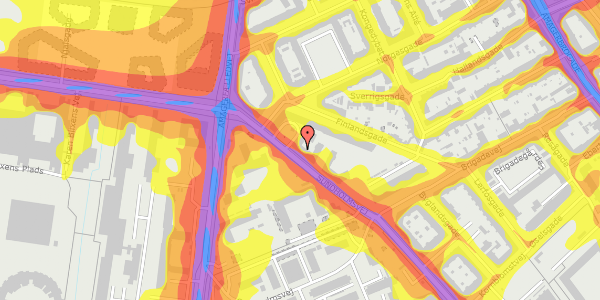 Trafikstøjkort på Sundholmsvej 19, st. th, 2300 København S