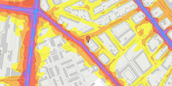 Trafikstøjkort på Sundholmsvej 41, 1. th, 2300 København S