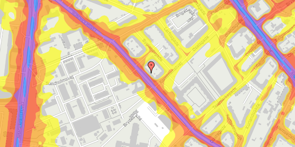 Trafikstøjkort på Sundholmsvej 51, 3. tv, 2300 København S