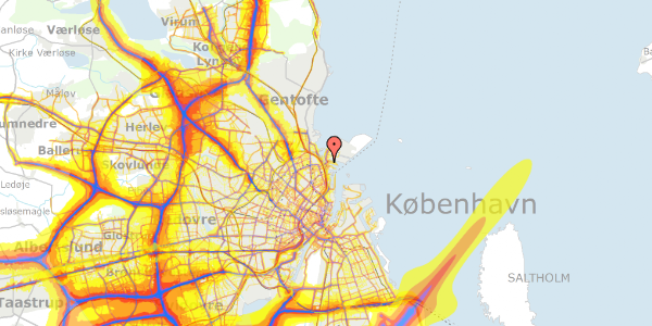 Trafikstøjkort på Sundkrogsgade 7, 1. , 2100 København Ø