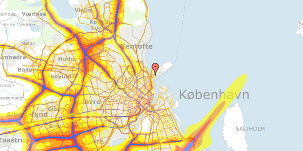 Trafikstøjkort på Sundkrogsgade 9, 2. , 2100 København Ø