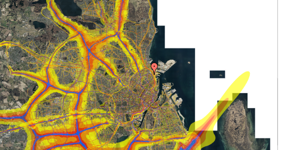 Trafikstøjkort på Svendborggade 2, st. tv, 2100 København Ø