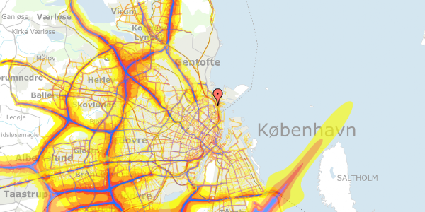 Trafikstøjkort på Svendborggade 4, st. tv, 2100 København Ø