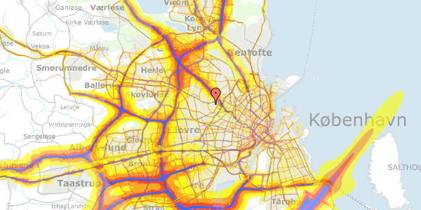 Trafikstøjkort på Svend Gønges Vej 32, 2700 Brønshøj