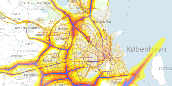 Trafikstøjkort på Svend Gønges Vej 37, 2700 Brønshøj