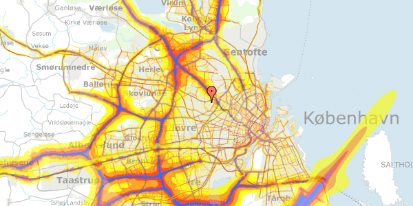 Trafikstøjkort på Svend Gønges Vej 43, 2700 Brønshøj