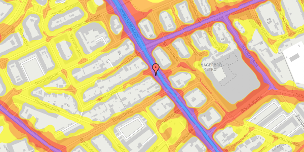 Trafikstøjkort på Sverrigsgade 1A, 2. th, 2300 København S