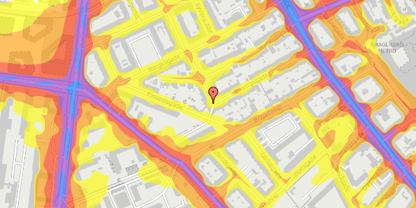 Trafikstøjkort på Sverrigsgade 35, 2300 København S