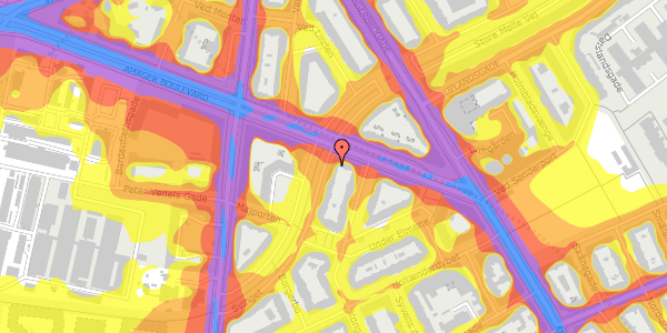 Trafikstøjkort på Svinget 5, kl. , 2300 København S