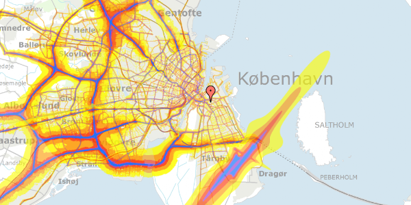 Trafikstøjkort på Svinget 6, 3. th, 2300 København S