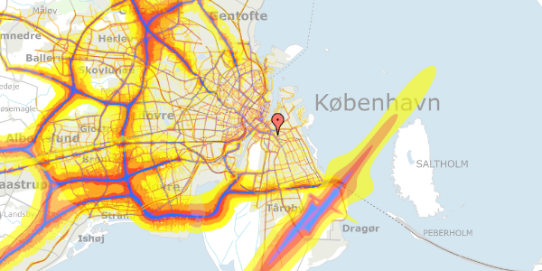 Trafikstøjkort på Svinget 16, st. th, 2300 København S