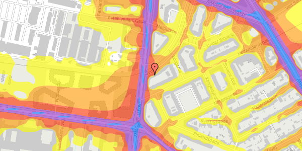 Trafikstøjkort på Svinget 23, 2. th, 2300 København S