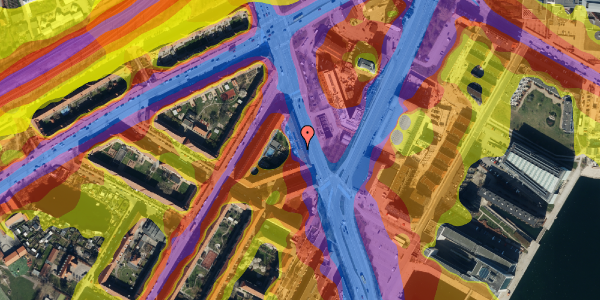 Trafikstøjkort på Sydhavnsgade 8, 1. th, 2450 København SV