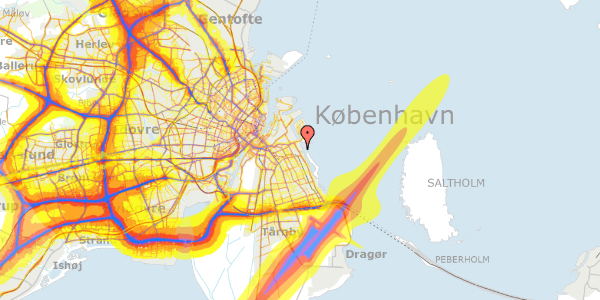 Trafikstøjkort på Søanemonestien 9, 2300 København S