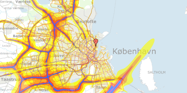 Trafikstøjkort på Sønderborggade 3, 2. , 2100 København Ø