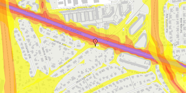 Trafikstøjkort på Søndre Allé 1, st. , 2500 Valby